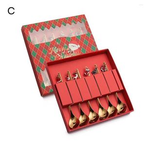Spoon ispirati a Spoon e Forks Set da forcella in acciaio inossidabile festivo con ciondolo natalizio per la decorazione della casa vacanza