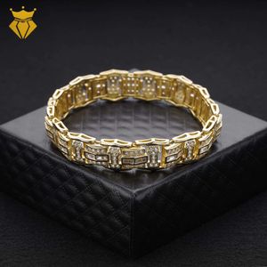 Anpassad kubansk kedja Moissanite Men Women Armband Logo Design 925 Sterling Silver Iced Out Jewelry Gold Hand Armband för män