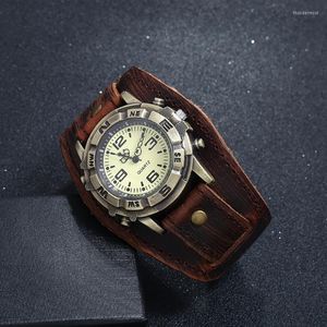 Zegarek na rękę męskie obserwuj punk retro prosty pin modowy Pasek klamry skórzany luksusowy wzór wysokiej jakości