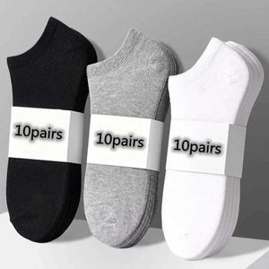 Herrensocken 10pairs / niedrig schwarze und weiß graue Herren Socken Herren Socken atmungsaktive Sportsocken Herren Kurzsocken Frauen Socken EU37-44 Y240528