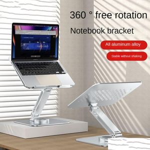 Other Computer Components Laptop Stand Aluminum Alloy Folding Increase Rotating Cooling Base Drop Delivery Computers Networking Otjiu