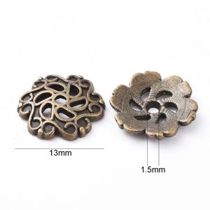 50st Tibetan Style Alloy Bead Caps Lead Free Nickel Free Cadmium Free Antique Bronze Color Smyckesfynd Spacer Pärlor