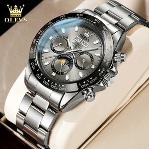 Wristwatches OLEVS 6654 Mens Automatic Machinery Luxury Brand Stainless Steel Waterproof Luminous Fashion Mens T240524