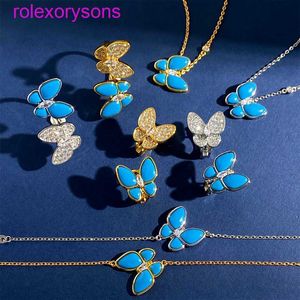 Populär överraskning vanhalsbandsgåvor smycken för blå fjärilshalsband kvinnor ljus lyx ia3h