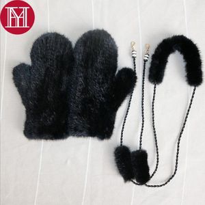 hot winter women real mink fur gloves lovely ladies genuine mink fur gloves lady warm and soft knitted mink fur gloves Y200110 258F