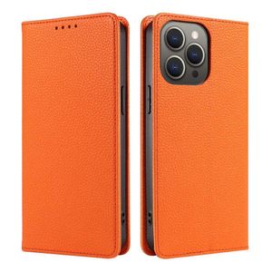 Для iPhone 15 Pro Leather S24 противоугоночная щетка Flip Cover Protective Case Xiaomi 14