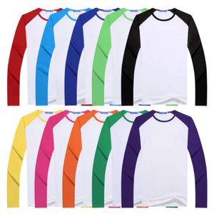 T-shirt motori a maniche lunghe primaverili per bambini sublimazione per bambini adulti Blank Tops White Matching Outfit L2405
