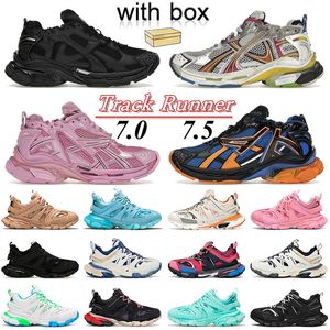2024 z marką Box Designer Runners 7 7.5 Track 3 sukienki Triple Black Pink Beige Brown Nylon Platform