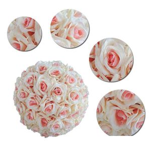 Декоративные цветы венки симуляция высококачественного шифрования розового мяча для праздничных свадебных украшений. Букет диаметр 1 dht9w