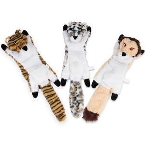 Собачья кошка скрипучие игрушки без начинки тигрового леопардового льва плюшевые плюшевые домашние животные для маленьких средних собак тренировки JK2012XB3937101