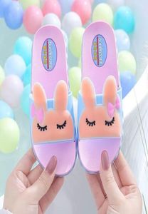 Summer Rabbit Children Slippers For Boys Girls PVC Soft Nonslip 2021 Beach Sandals Kids Home Bathroom Flip Flops1080969