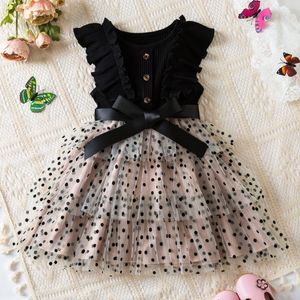 New girls' dress polka dot gauze Princess dress Foreign style multi-layer gauze cake dress