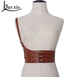2019 Women's Wide Elastic Leather Belt Casual Corset Belt Shoulder Straps Decoration Waist Belt Girl Dress Suspenders Q0624 260S
