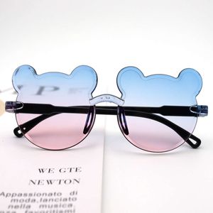 Schöne Cartoonbär-Form Kinder Sonnenbrille Vintage Kinder UV400 Sonnenbrille Outdoor Anti-Blend-Randflügel Brille Schattenbraggle