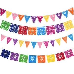 Banners streamers confetti 1pc pinata tema party mexikansk banner dekor girland flagga för bröllop dekoration färgglada sommar födelsedag leveranser d240528