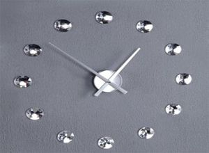 DIY 3D Wall Clock Quartz Clock vardagsrummet sovrum Rhinestone Dekorativ klockvägg klistermärke Klocka hela259R3165154