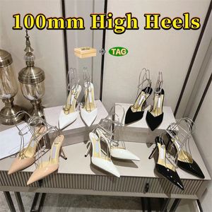 Hochzeit 100mm High Heel Sandalen Pumpen Damen Kleidschuhe Seada schwarz weiße Wildleder Absätze Beige Patent Heeled Mode Frauen Pumpen Partyschuhe mit Box Lady Stiletto Heel