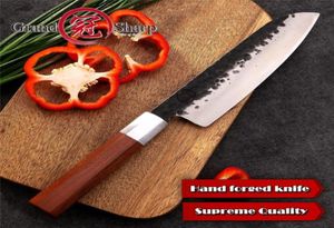 Grandsharp Santoku Нож 7 -дюймовый кухонный ножей ручной работы с японскими кухонные ножи с высокой углеродной сталью Chef039s нарезка