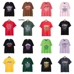 Shorts Männer High-End-Designer T-Shirt Herren- und Frauenqualitätsschaum gedruckter Spinnen Webmuster Mode Top Shirt Amerikanische S-XL