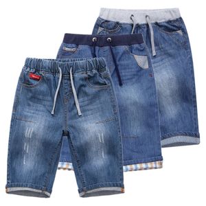 Boys Denim Shorts Summer Fashion Brand Design Kids Print Embroidery Lattice Jean Short Pants For Teen Boy 2-14 Years Clothes L2405
