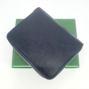 Klassisk kvinnlig designer plånbok mode liten mini kort dragkedja lyx plånböcker med låda toppkvalitet gjord av belagd duk med riktig läder 2459