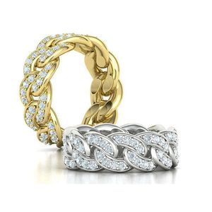 MEDBOO OEM JEINDY HIP HOP 9K/10K/14K/Gold Moissanite Diamond Cuban Link Pierścień Ceif