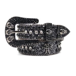 2023 Designer BB Belt Simon Belts For Men Women Shiny Diamond Belt Black On Black Blue White Multicolour With Bling Rhinestones As Gift 218e