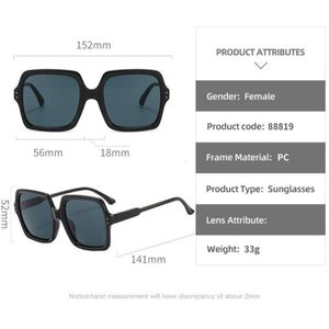 KLASSNUM Brand Oversized Square Sunglasses Women Fashion Trendy High Quality Women's Sun Glasses Black Gradient UV400