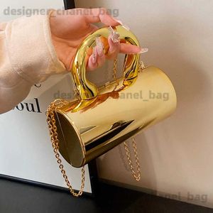 Totes Womens handbag womens party clutch fashionable cylindrical bag mini evening wallet cross shoulder bag gold box clutch T240528