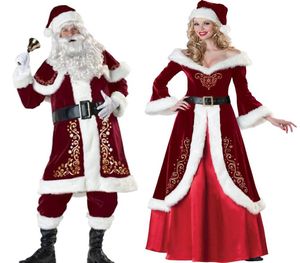 Hela uppsättningar av juldräkter Santa Claus för vuxna Röda julkläder Santa Claus Costume Luxury Unifas Xmas Costume för ME4328684