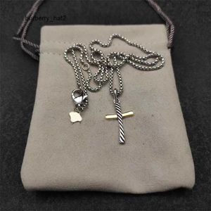 Dy simple men necklace long twisted cable wire man chain with pendant pearl diamond designer necklace for woman gift