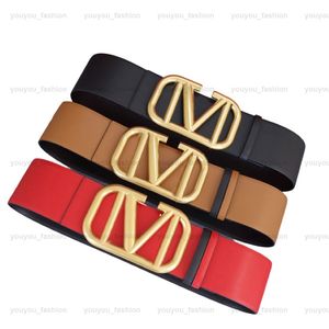 Fashion Belts For Women Width 70mm Belt Genuine Leather Waistband Gold Big Buckle Cowskin Ceintura Dress Suit Girdle Men Red Cinture 246E