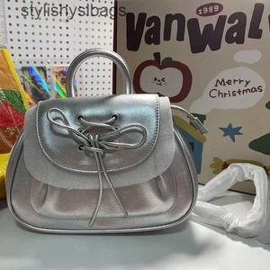 Сумки для плеча Xiuya Silver Fashion Womens Bag Sage Style Vintage маленький кожаный рюкзак сладкий милый летний повседневная пригородная девушка H240529