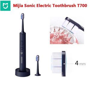 Escova de dentes mijia t700 sônico de dentes elétricos branqueamento por escova ultrassônica de vibração ultrassônica de limpador de limpeza oral App Display LED carregamento indutivo Q240528