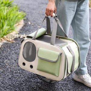 Cat Carriers Fashionable And Ventilated Four-season Multifunctional Foldable Transparent Shoulder Carry Simple Space Pet Bag