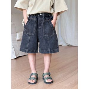 2024 Sommer Neue Koreanische Version Kinder -Denim -Shorts vielseitiger Casual Capris für Jungen und Mädchen L2405 L2405