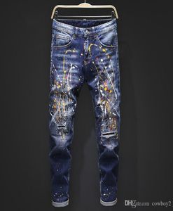 Men039s 2021 top luxury designer jeans tight classic diesel car Square jeans rock Renaissance men039s jeans rock revival bik4246051