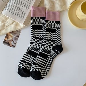 Spcity Hosiery Women's Medium Tube Socks厚い冬の暖かいタオルサウザンドグリッドウォームソックス韓国のヒップスターHarajuku Sock