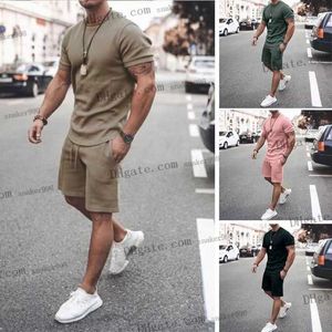 2023 Summer Mens Plus Size Sports Tshirt Suit Tees Hot Style Short Sleeve Shorts 2 Piece Designer Men Tshirts Suit Apparel Wholesale M- 202U