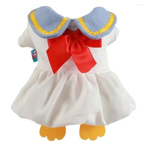 Dog Apparel Dress For Dogs Autumn Fashion Duck Cute Red Bowknot Bichon Puppy Clothes XS S M L XL