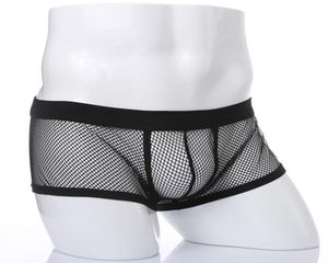 Bilanci bianchi nero sexy boxer pantaloncini trasparenti mesh Vedi attraverso mutande erotiche mutande sesso a basso contenuto di sesso trunk8024899