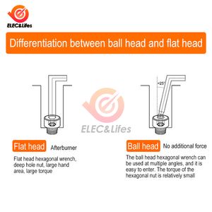 9pcs 1,5 mm-10mm farbcodierte Ball-End-Hex-Allen-Schlüssel L-Schraubenschlüssel-Set Drehmoment Long Metrik mit Hülsenhandwerkzeugen Fahrrad-Bycle Accessoires