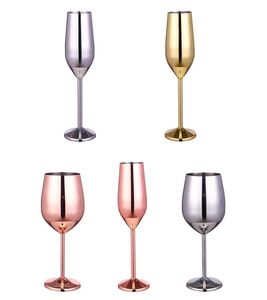 Stainless Steel Wine Glasses Elegant Drinkware Wedding Party Decor Stainless Steel Wine Glass Silver Rose Gold Golden Xmas Gift X01752946
