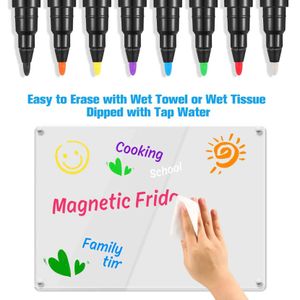 Watercolor Brush Pens Gift Fountain 8 pieces/set of <strong>magnetic liquid</strong> chalk window mirror whiteboard marker childrens drawing dust-free pen acrylic calendar WX5.27