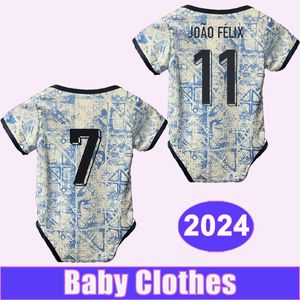 2024 Portugals Baby Soccer Jerseys seleção João Felix Bernardo Ramosb. Fernandes J. Palhinha Ruben Dias Away Futebol Camisetas