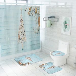 Badmattor Toalettmattor Set och vattentät badrum duschdraperi Anti-halkgolvmatta Maskin tvättbar rum dekoration matta