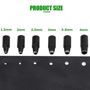6 dicas orifício de parafuso de couro punção japonesa bookbinding drill 1,5-4 mm para perfuradores de papel de cinto de couro de couro