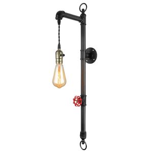 Vintage -Wandleuchten Industrie Retro Wandleuchte kreative Wasserpfeife Wandlampe Eisen Kunst E26 60W Max für Schlafzimmer Küche R 267i