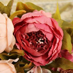 13 teste bouquet artificiale peonia decorativo decorativo di seta finte peonie per casa decorazione hotel decorazione per matrimoni fai -da -te ghirlanda1 185l