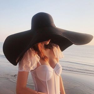 Breitkrempelnhüte 80 cm Durchmesser großer Strand für Frauen 30 cm übergroß